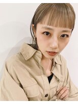 アル 心斎橋店(alu) グレーベージュ/切りっぱなしボブ/前髪カタログ