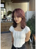 #レイヤーカット#ウルフ#レッドブラウン#ブリーチカラー