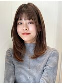 ハッシュカット 簡単スタイリングミディアム ナチュラルベージュ