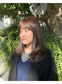 ミディアムヘア/ワイドバング/ワンカラー/広尾/恵比寿/表参道