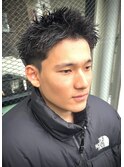 1490黒髪刈り上げツーブロックスパイキーショート