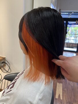 ルーム(Room) インナーカラーオレンジカラー/髪質改善/ケアブリーチ