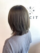 ヘアーアンドスパソシット(HAIR&SPA SOCIT)&nbsp;透明感オリーブグレージュ×くびれボブ