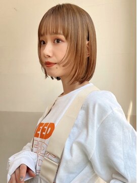 ハニー 町田(HONEY) レイヤーボブ　小顔前髪　イメチェンレイヤー　アプリコット