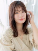 透明感ピンクブラウン外ハネロブくびれカールa上尾20代30代40代
