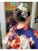 成人式ヘアセット　カチモリヘア