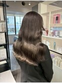 14508オリーブグレージュ韓国風巻きレイヤーカットワンホンヘア