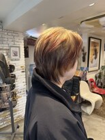リブロ 三軒茶屋(LIBRO) ホワイトブロンド外ハネボブ美髪ワイドバングウルフカット