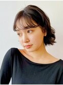黒髪 ボブ パーマ ボブパーマ レイヤー ニュアンスパーマ