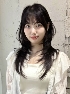 アンカーバイナチュラル(anchor by natural) 韓国風/レイヤー/前髪カット/オリーブ/透明感/ハッシュカット