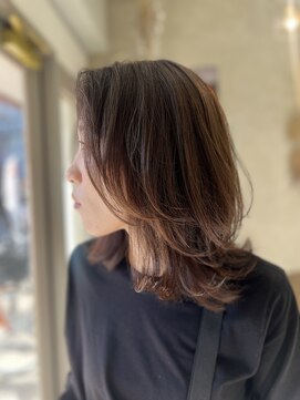 ミディアムレイヤー/レイヤーカット/くびれボブ/元住吉駅