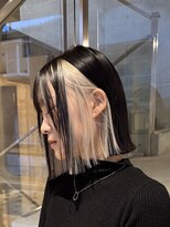 ヲタク(wotaku.)&nbsp;インナーカラーイヤリングカラーデザインカラー切りっぱなしボブ