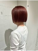 切りっぱなしボブ　×　ピンクバイオレットカラー