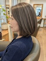 ヘアスタジオルース(HAIR STUDIO LUZ) 【シルクハイライト】40代50代60代大人ボブ白髪ぼかしハイライト