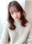 《Agu hair》長めバング×重軽ウェーブロング