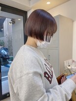 フラム 渋谷(flamme)&nbsp;前上がりミニボブ＊ラベンダーブラウン