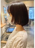 シンプルボブ×地毛風ネイビーカラー#30代#40代#50代