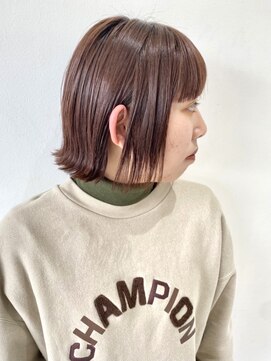 フォーク FOLK 【FOLK】透明感レッドブラウン☆似合わせワイドバング外ハネボブ