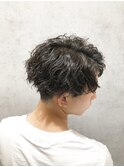 センターパート×ツイストスパイラルパーマ