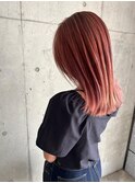 サラツヤロングベージュカラーブリーチしない透明感カラー