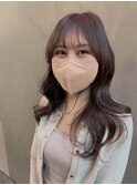 透明感ダークトーンカラー×顔回りレイヤー