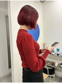 ボブ チェリーレッド ハイトーン