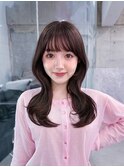 美髪韓国レイヤーイメチェン似合わせ小顔シースルーワイドバング