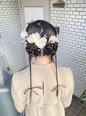 浴衣ヘア　浴衣アレンジ　タイトヘア　タイトツイン