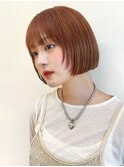 Say.ぱつっ切りっぱなしミニボブオレンジベージュハイトーン