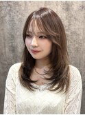 レイヤーカット×マロンベージュ　【韓国ヘア】