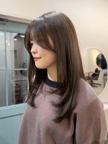 ヒョンミョン ライズバイレボ 柏西口店(hyon myon/RISEbyREVO)&nbsp;レイヤーカット/顔周りカット/オリーブブラウン