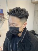 メンズカットフェードスキンフェードニュアンスパーマバーバー