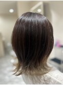エンドカラー　裾カラー　くびれボブ　ウルフボブ　外ハネボブ