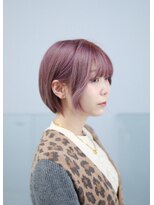 ノード(NODO)&nbsp;【ケアブリーチ】ピンクパープルのショートボブ♪