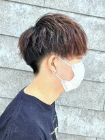 ニアウ 伊勢崎連取店(Niau)&nbsp;刈り上げショートマッシュツイストスパイラルパーマメンズカラー