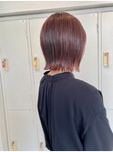 カシスレッド／切りっぱなしボブ【綾瀬/北千住/亀有】