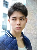 メンズヘアツーブロック刈り上げ 【ナチュラル束間ショート】