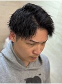 ツイストスパイラル/アップバング/フェードメンズパーマ