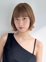 オーバーヘアー 所沢店(over hair) 【over hair】外ハネボブ×ケアブリーチ×重めバング