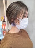武蔵小杉ショートボブイルミナカラーベージュカラー
