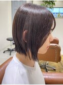 切りっぱなしボブ前下がりタッセルボブ