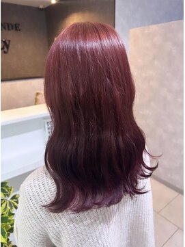 グランデ リー(GRANDE ly) ブリーチなしダブルカラー　ピンクブラウン