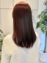 シエル バイ ケンジ 登戸 生田(CIEL by KENJE)&nbsp;ワインボルドーレッド赤髪ブリーチなしカラートレンド
