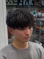 フィフス 渋谷(fifth) シャドウパーマ波巻きパーママッシュ×センターパート2Way