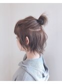 お団子ハーフアップ♪大人可愛い20代30代40代前下がりショート