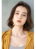 大人かわいい前髪セシルカットココアブラウンフリンジウェーブ