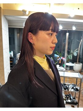 ア セカンド 清藤美容室第弐號(a sekand) ワイドバング×パープルカラー