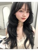 (licca内堀)ロングレイヤー×ブルーブラック×透明感カラー