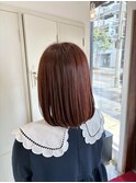 チェリーブラウン艶めきストレートボブ