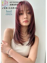 小顔に見せるワンホン＆韓国ヘア/顔周りレイヤーカット